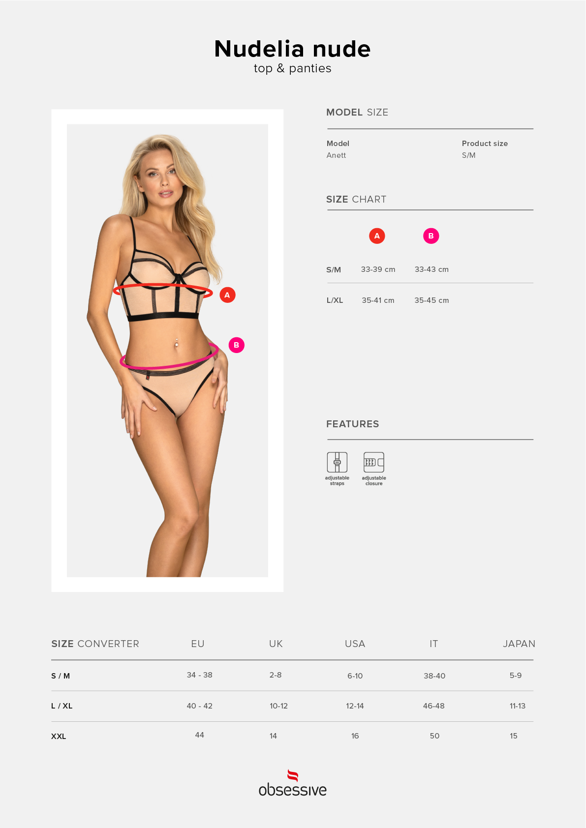 Set 2 Piese Lenjerie Sexy Nudelia S/M, Nr. 5, Erotic24.ro