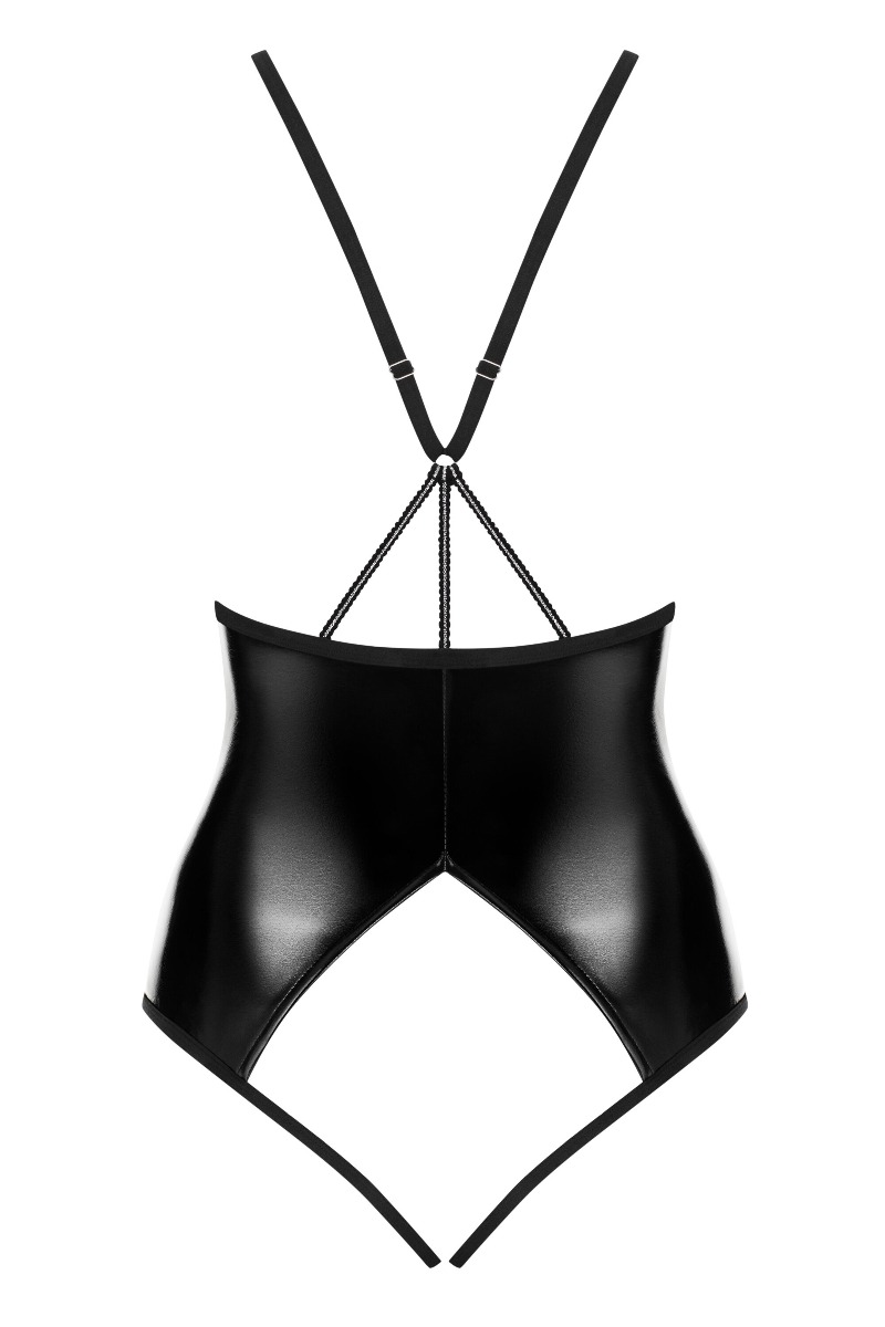 Body OpenCrotch WetLook Negru L/XL, #4, Erotic24.ro