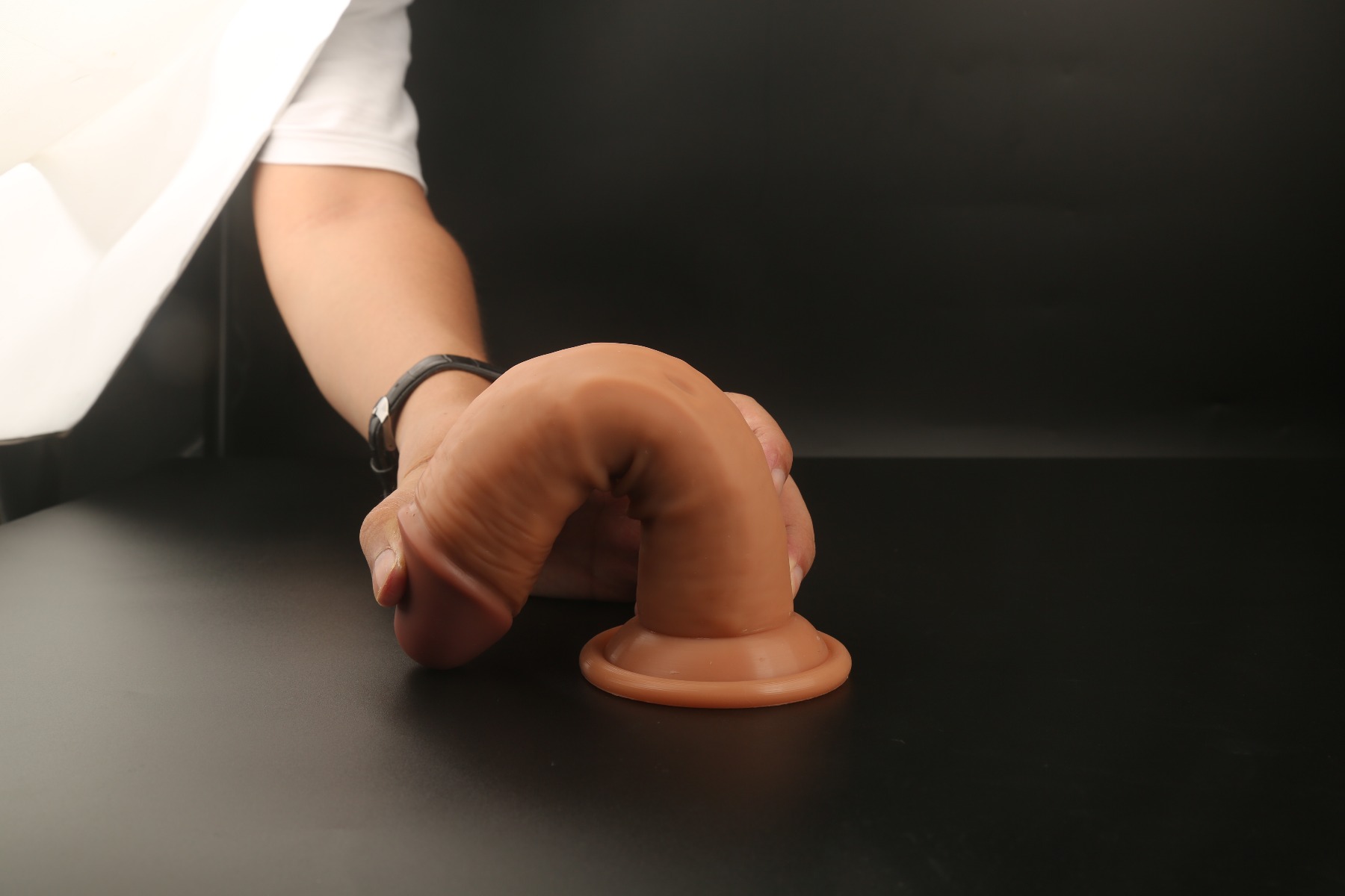 Dildo Sizler Medium Sliding Silicon Ventuza 15.5 cm Maro Guilty Toys, #11, Erotic24.ro