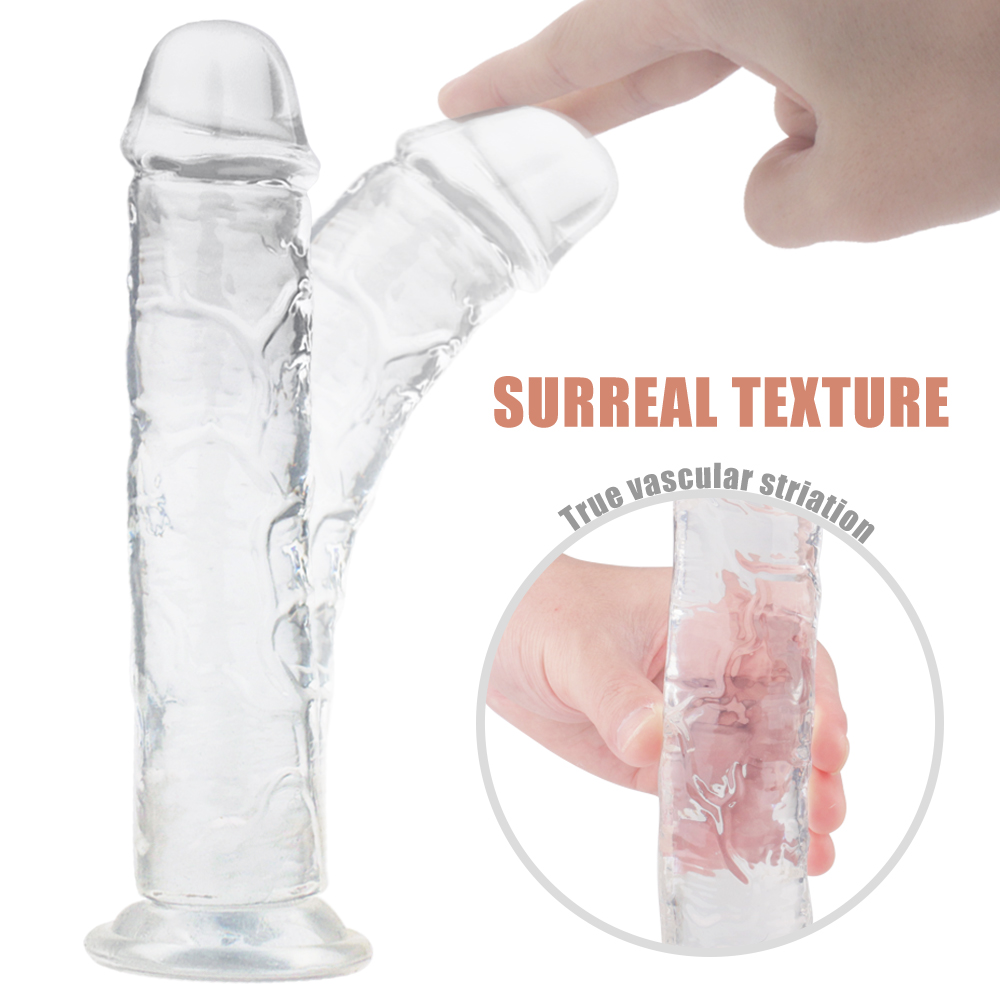 Dildo Realist Patrizia Medium Super Soft&Flexibil Transparent 20 cm Mokko Toys, #4, Erotic24.ro
