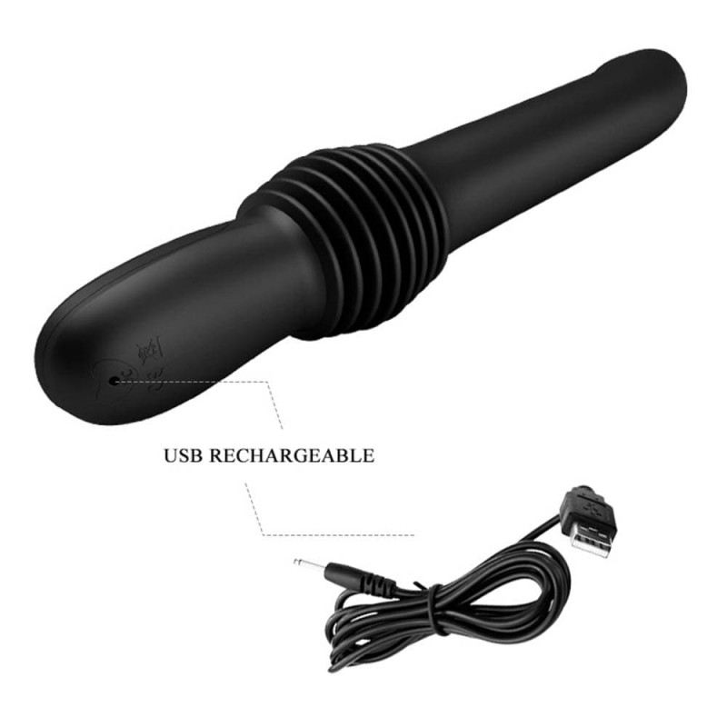 Vibrator Pazuzu 3 Thrusting Modes Silicon Negru 29.2 cm, #3, Erotic24.ro