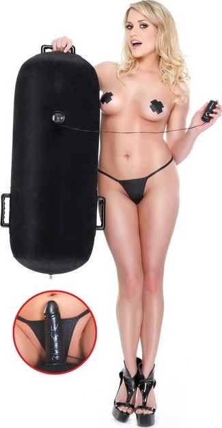 Perna Gonflabila Luv Log cu Dildo cu Telecomada, Negru, Nr. 2, Erotic24.ro