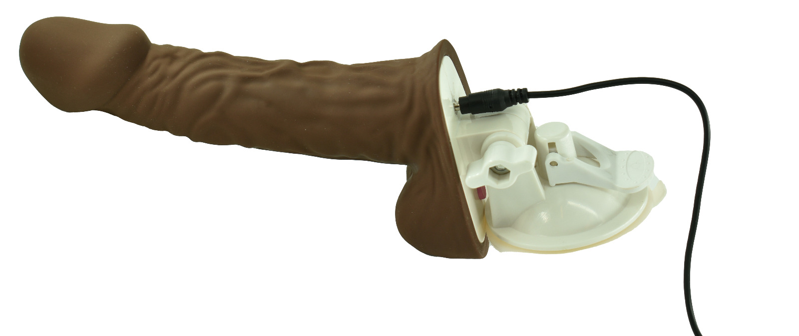 Vibrator Realist Phallus cu Ventuza Detasabila 12 Moduri Vibratii Silicon USB Maro 17.5 cm, #3, Erotic24.ro