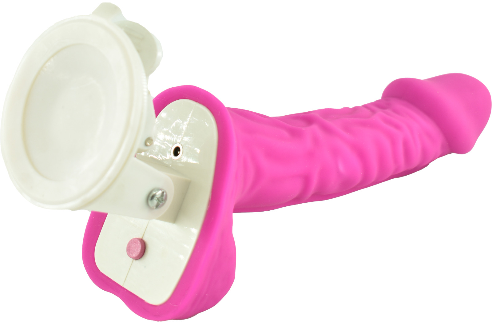 Vibrator Realist Phallus cu Ventuza Detasabila 12 Moduri Vibratii Silicon USB Roz 17.5 cm, #3, Erotic24.ro