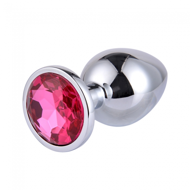 Dop Anal Metallic Buttplug Large Argintiu/Roz Inchis Passion Labs