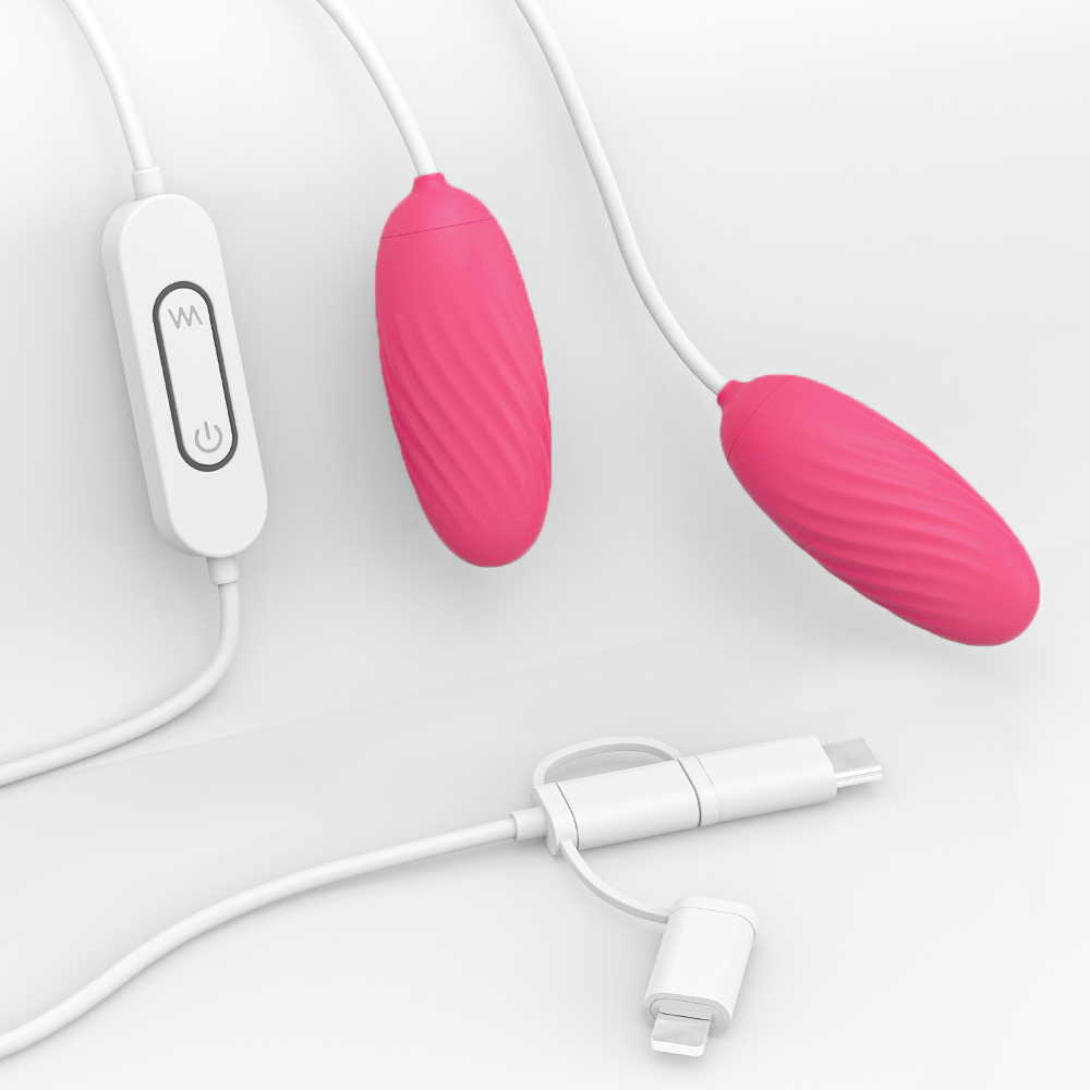 2 Oua Vibratoare Brole 9 Moduri Vibratii Conectare la Telefon Silicon Roz Mokko Toys, #1, Erotic24.ro