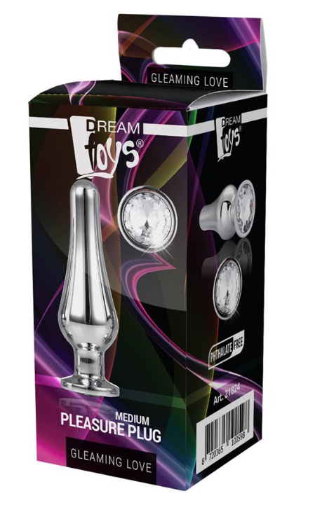 Dop Anal Pleasure Plug Medium Argintiu Gleaming Love, Nr. 4, Erotic24.ro