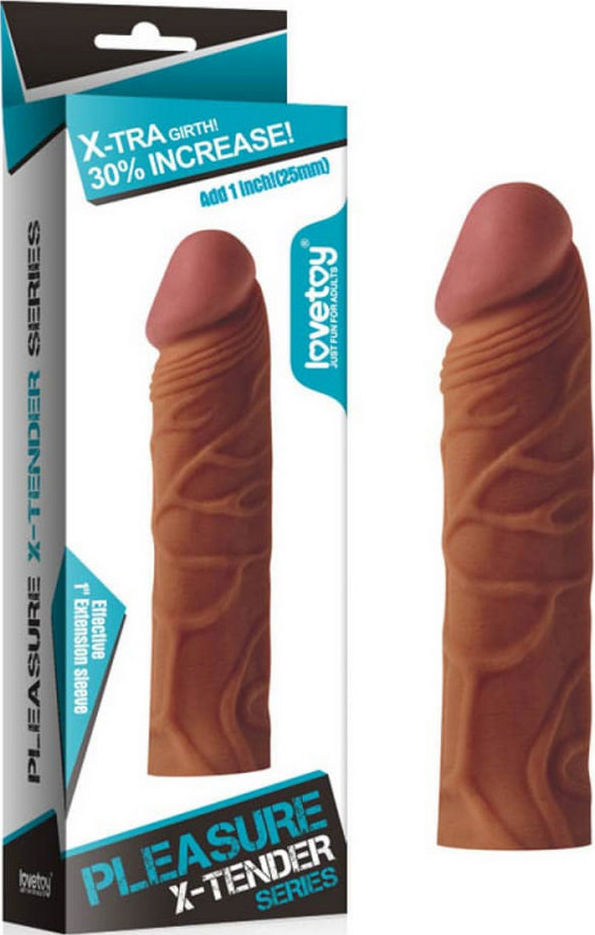 Prelungitor Penis PleasureX Tender Mulatru, Nr. 5, Erotic24.ro