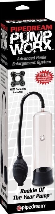 Pompa Penis Pump Worx Rookie Black cu Balon si Inel Bonus, #2, Erotic24.ro