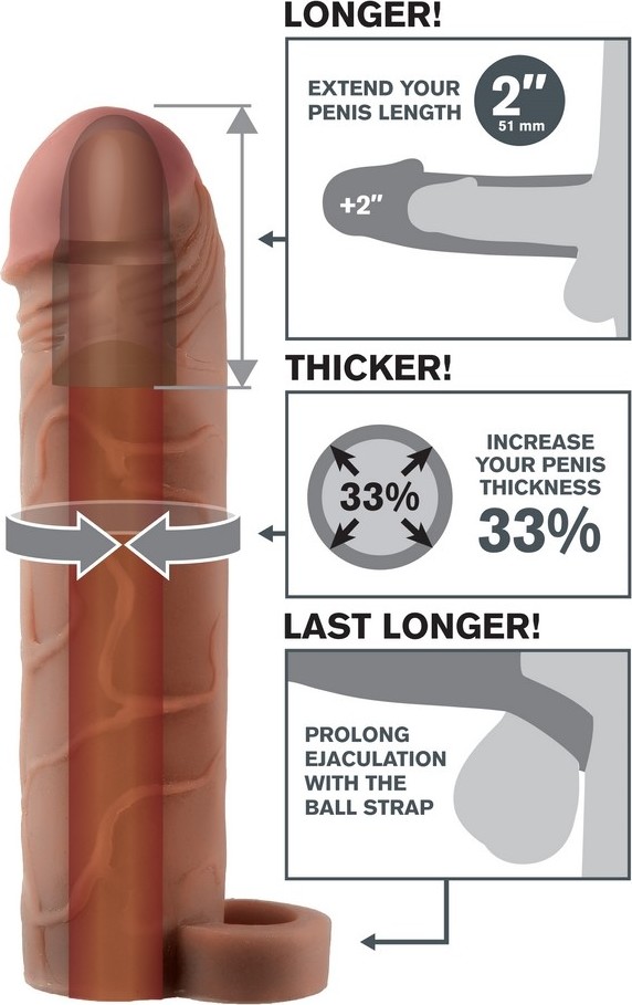 Prelungitor Penis Fantasy X-tension Perfect 2 cu inel testicule, #3, Erotic24.ro