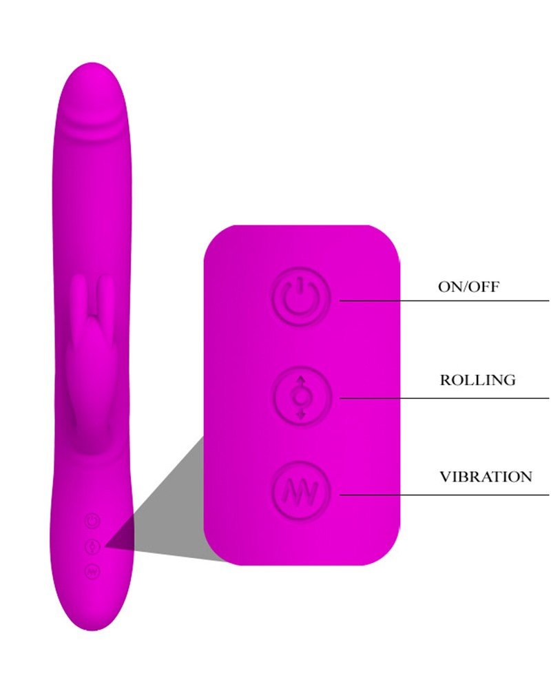 Vibrator Byron Rolling&Vibrating Silicon Mov 25 cm, #5, Erotic24.ro