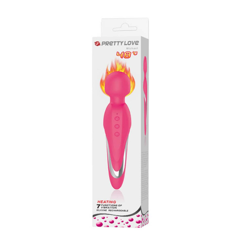 Vibrator Masaj Micheal 7 Moduri Vibratii&Incalzire Silicon Roz