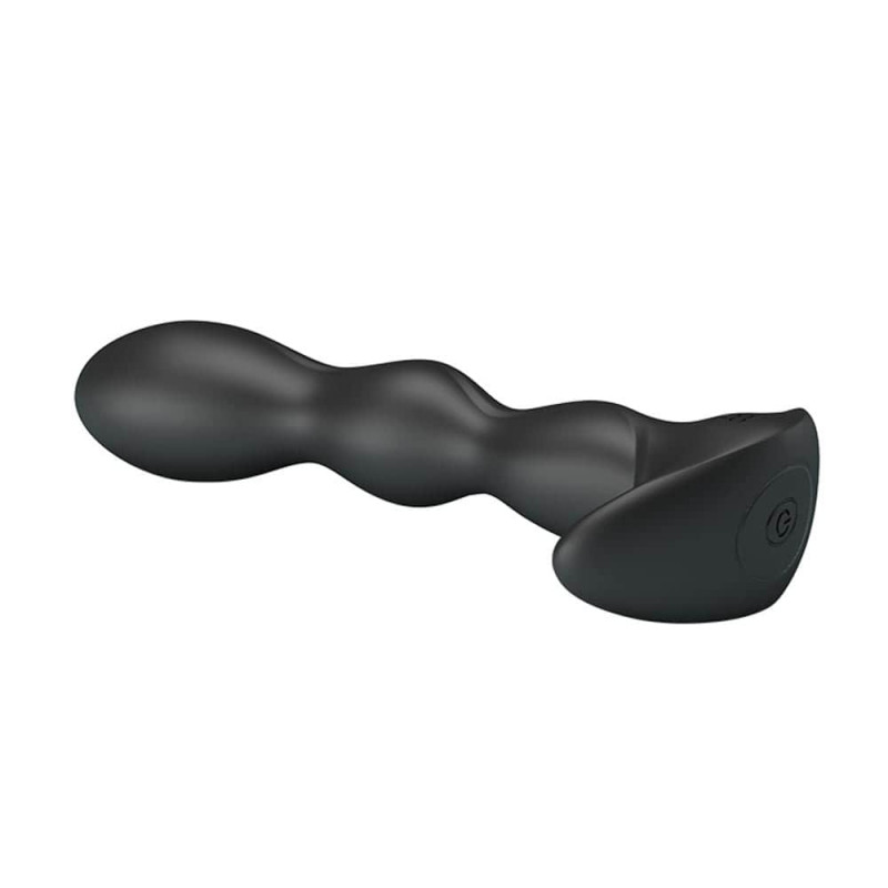 Dop Anal Special Anal Massager 12 Moduri Vibratii Silicon USB Negru 14.5 cm, #2, Erotic24.ro