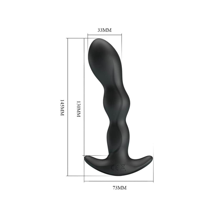 Dop Anal Special Anal Massager 12 Moduri Vibratii Silicon USB Negru 14.5 cm, #4, Erotic24.ro