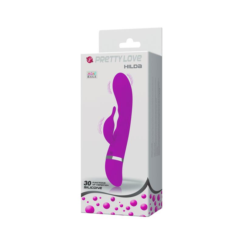 Vibrator Iepuras Hilda 30 Moduri Vibratii Silicon Mov 19 cm, #2, Erotic24.ro
