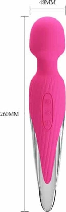 Vibrator Masaj Antony, 7 Moduri Vibratii, Functie Incalzire  48  ?C, Silicon, USB, Roz, 26 cm, #3, Erotic24.ro