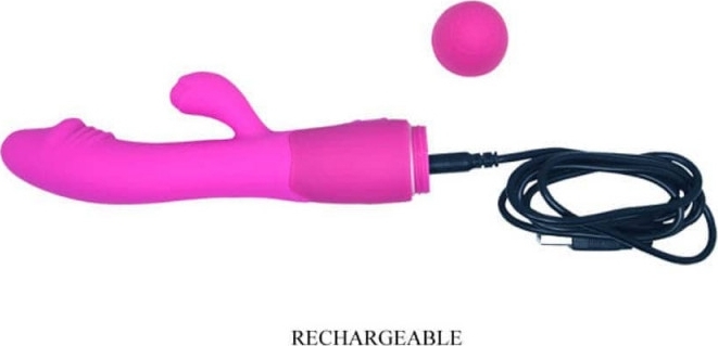 Vibrator Iepuras Prettylove Snappy, 30 Moduri Vibratii, Silicon, USB, Violet, 19.5 cm, #3, Erotic24.ro