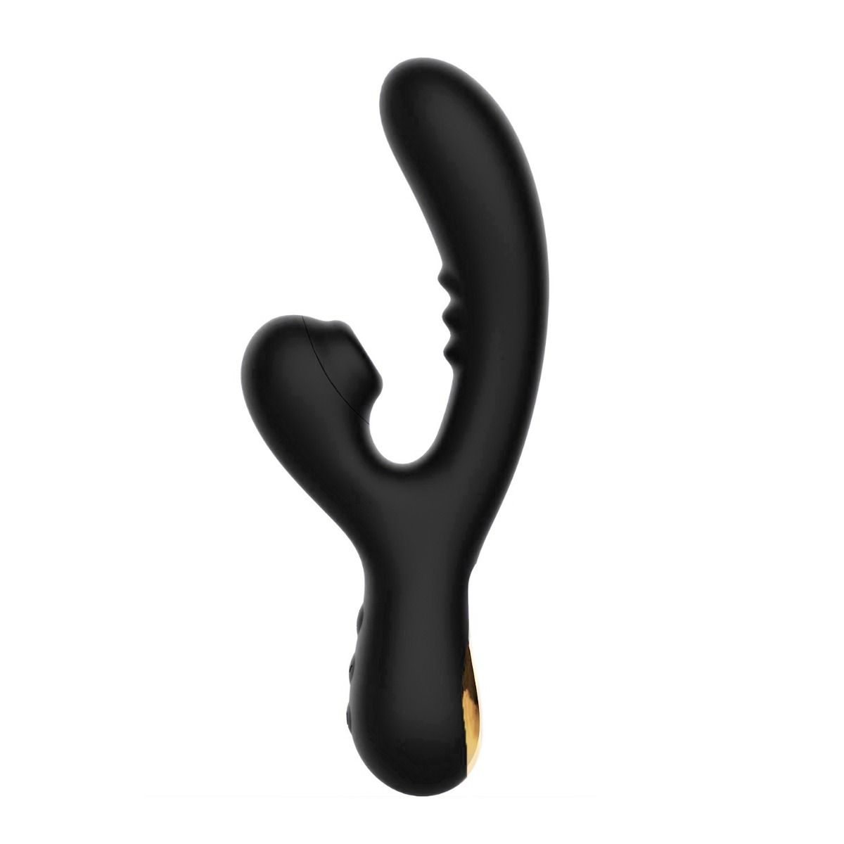 Vibrator Anna G-Spot Vibrating&Sucking Silicon USB Negru Passion Labs, #2, Erotic24.ro