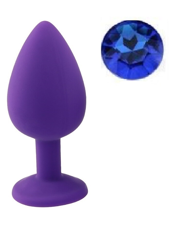 Dop Anal Silicone Buttplug Medium Mov/Albastru Guilty Toys, #1, Erotic24.ro