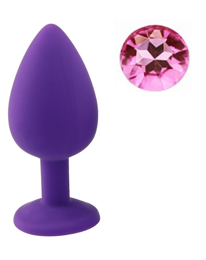 Dop Anal Silicone Buttplug Medium Mov/Roz Deschis Guilty Toys, #1, Erotic24.ro