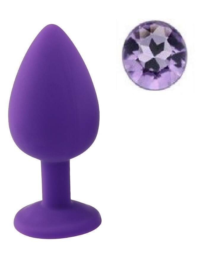 Dop Anal Silicone Buttplug Medium Mov/Mov Deschis Guilty Toys, #1, Erotic24.ro