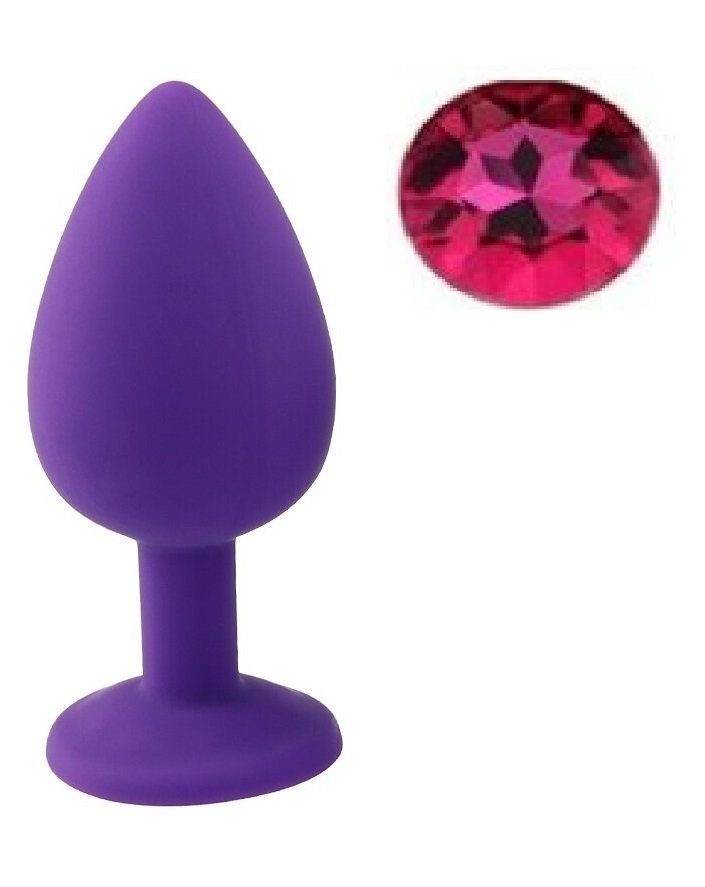 Dop Anal Silicone Buttplug, Medium, Mov/Roz, Guilty Toys