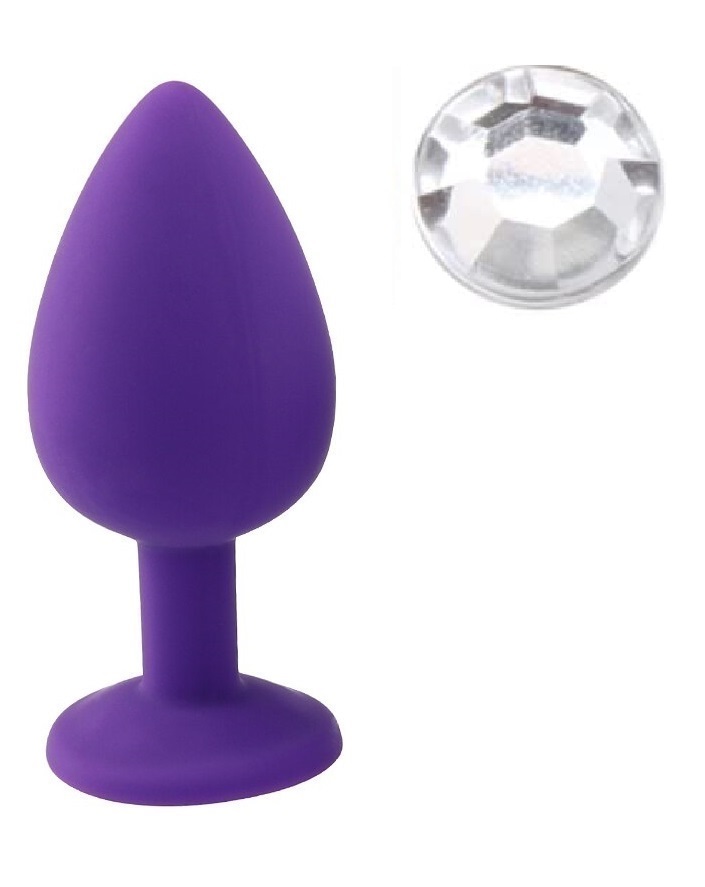 Dop Anal Silicone Buttplug Medium Mov/Clear Guilty Toys, #1, Erotic24.ro