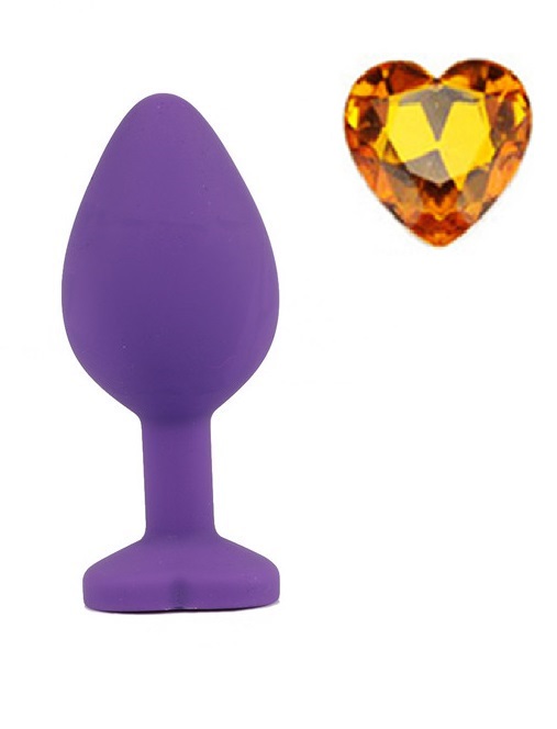 Dop Anal Brighty Medium Silicon Mov/Galben Mokko Toys, #1, Erotic24.ro