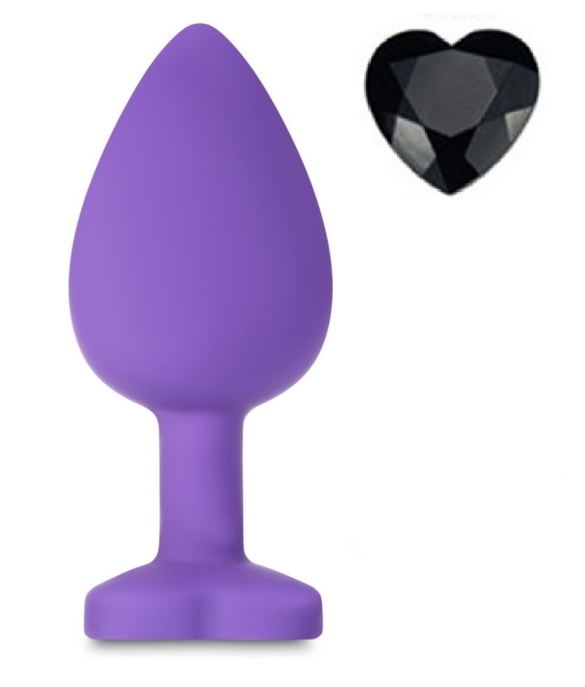 Dop Anal Brighty, Small, Silicon, Mov/Negru, Mokko Toys