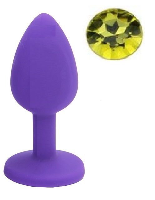 Dop Anal Silicone Buttplug Small Mov/Galben Inchis Guilty Toys, #1, Erotic24.ro