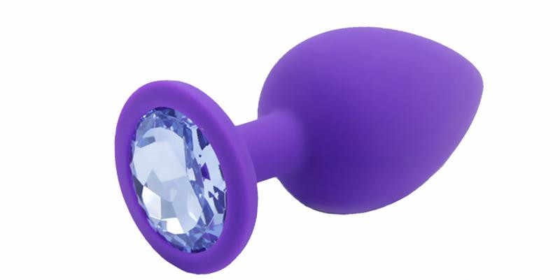 Dop Anal Silicone Buttplug Large Mov/Albastru Deschis Guilty Toys, #1, Erotic24.ro