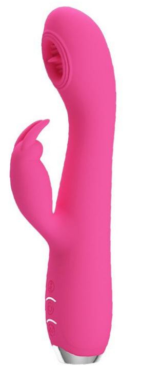 Vibrator Rachel Vibrating&Licking Silicon Roz 20 cm