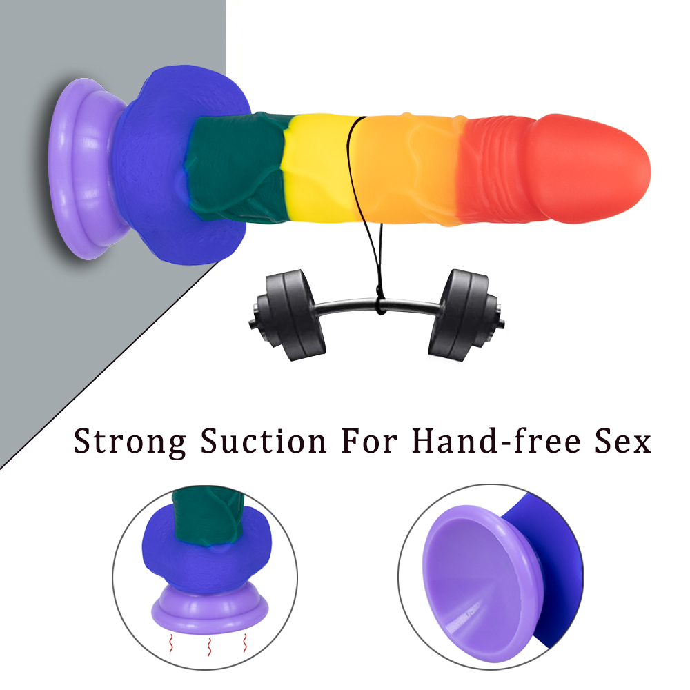 Dildo Realist Rainbow Silicon 20 cm Passion Labs, Nr. 13, Erotic24.ro