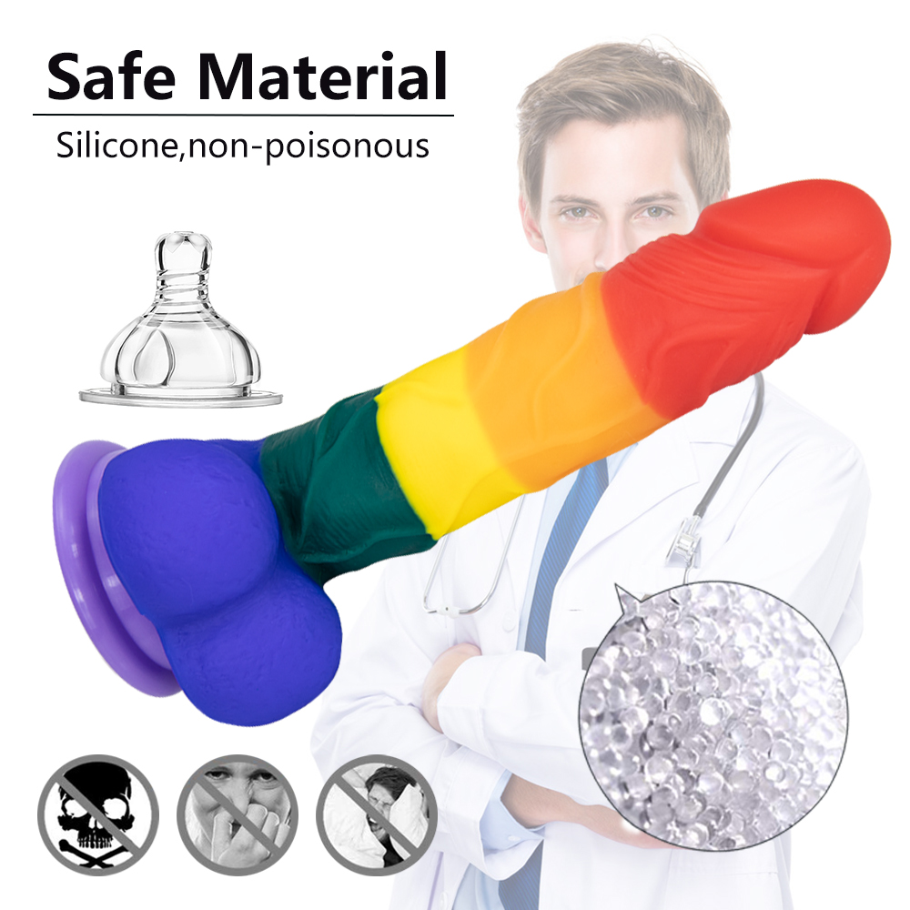 Dildo Realist Rainbow Silicon 20 cm Passion Labs, Nr. 16, Erotic24.ro