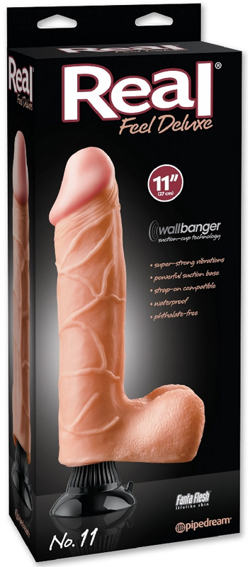 Vibrator REAL FEEL DELUXE No.11, Multispeed, TPR, Natural, 28.6 cm, #6, Erotic24.ro