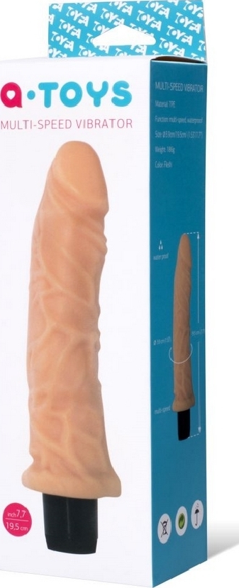 Vibrator A-Toys, Multispeed, TPE, Natural, 19.5 cm, #2, Erotic24.ro