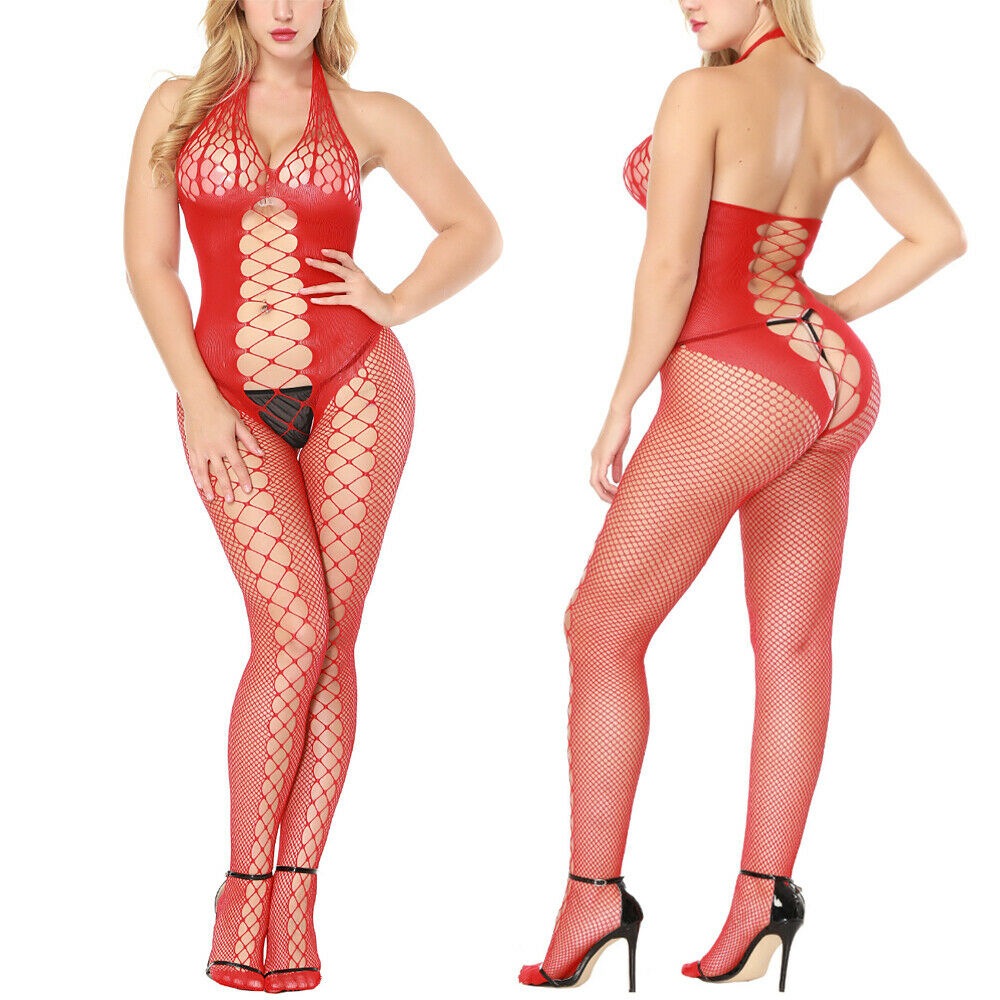 Bodystocking Elisa Crotchless Rosu OS, Nr. 2, Erotic24.ro