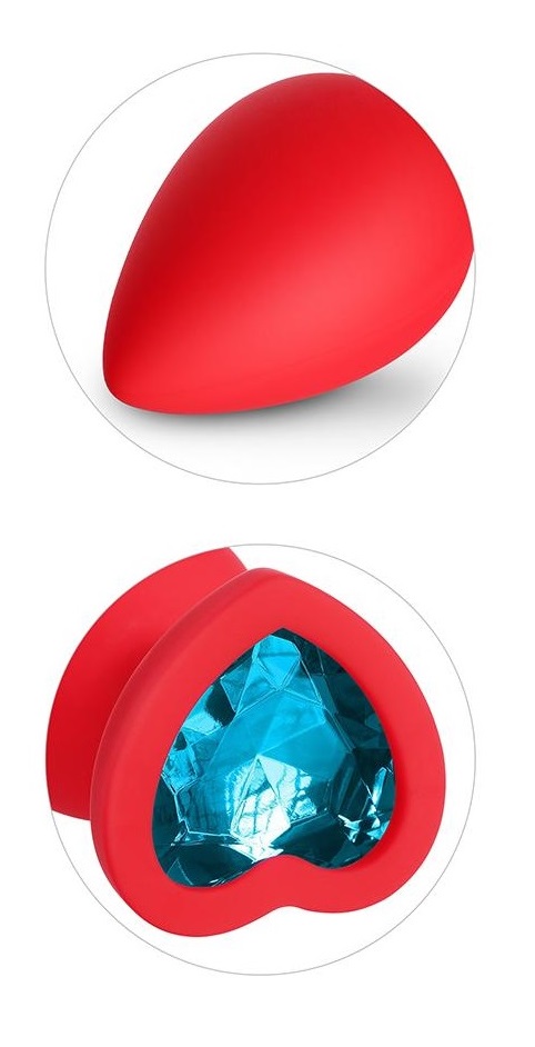 Dop Anal Brighty Medium Silicon Rosu/Albastru Deschis Mokko Toys, #2, Erotic24.ro