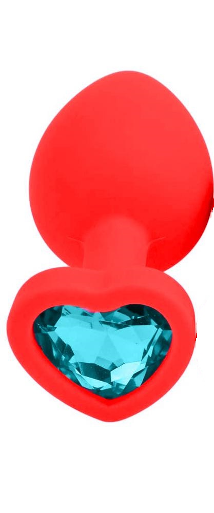 Dop Anal Brighty Medium Silicon Rosu/Albastru Deschis Mokko Toys, #1, Erotic24.ro