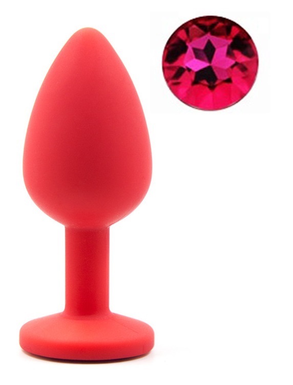 Dop Anal Silicone Buttplug Small Rosu/Roz Guilty Toys