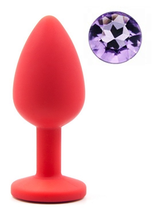 Dop Anal Silicone Buttplug. Small. Rosu/Mov Deschis. Guilty Toys