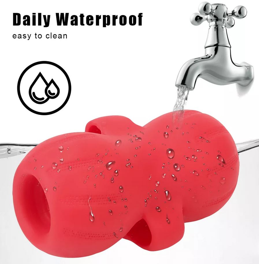 Masturbator Space Pro cu 2 Oua Vibratoare 9 Moduri Vibratii+3 Intensitati Viteza Soft Silicon Rosu 12.5 cm Guilty Toys, #3, Erotic24.ro