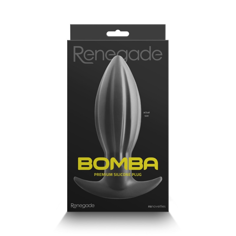 Dop Anal Bomba Renegade Premium Soft Silicon Negru 12.5 cm, Nr. 3, Erotic24.ro
