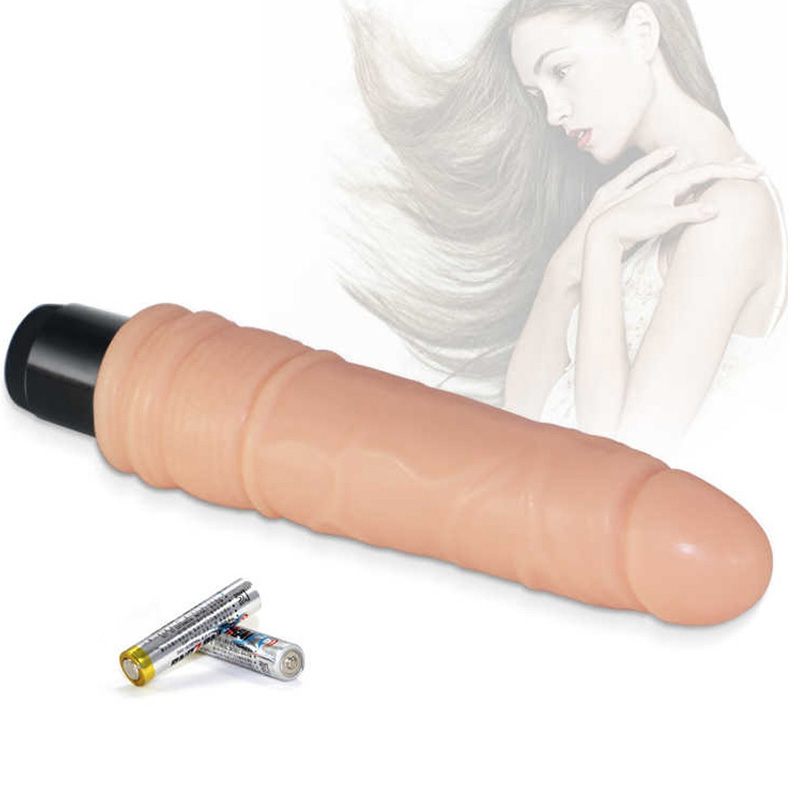 Vibrator Real Feel Cyberskin Nr.2, Multispeed, TPR, Natural, 20 cm, Nr. 3, Erotic24.ro