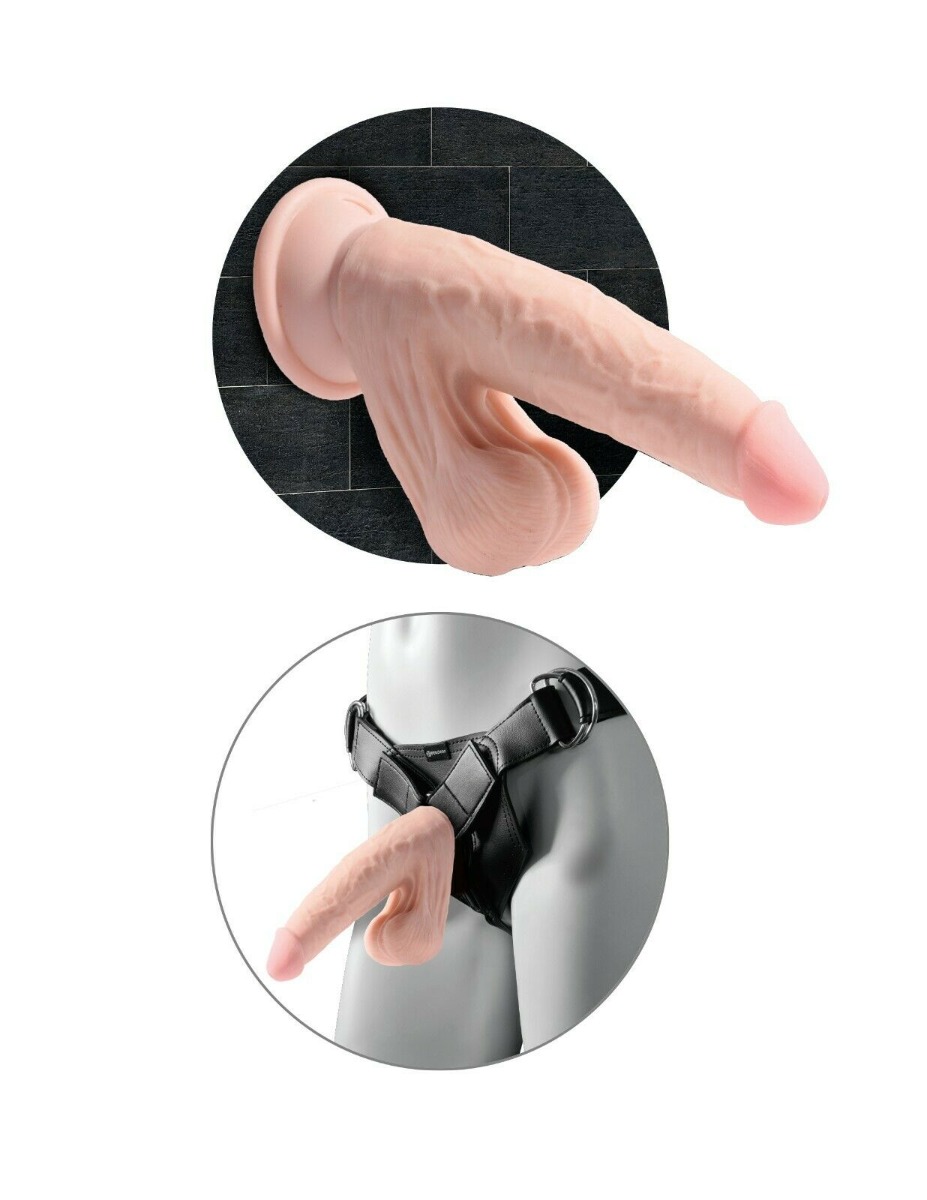 Dildo Realistic King Cock 3D Tripla Densitate Swinging Balls Fanta Flesh 19.5 cm, #3, Erotic24.ro