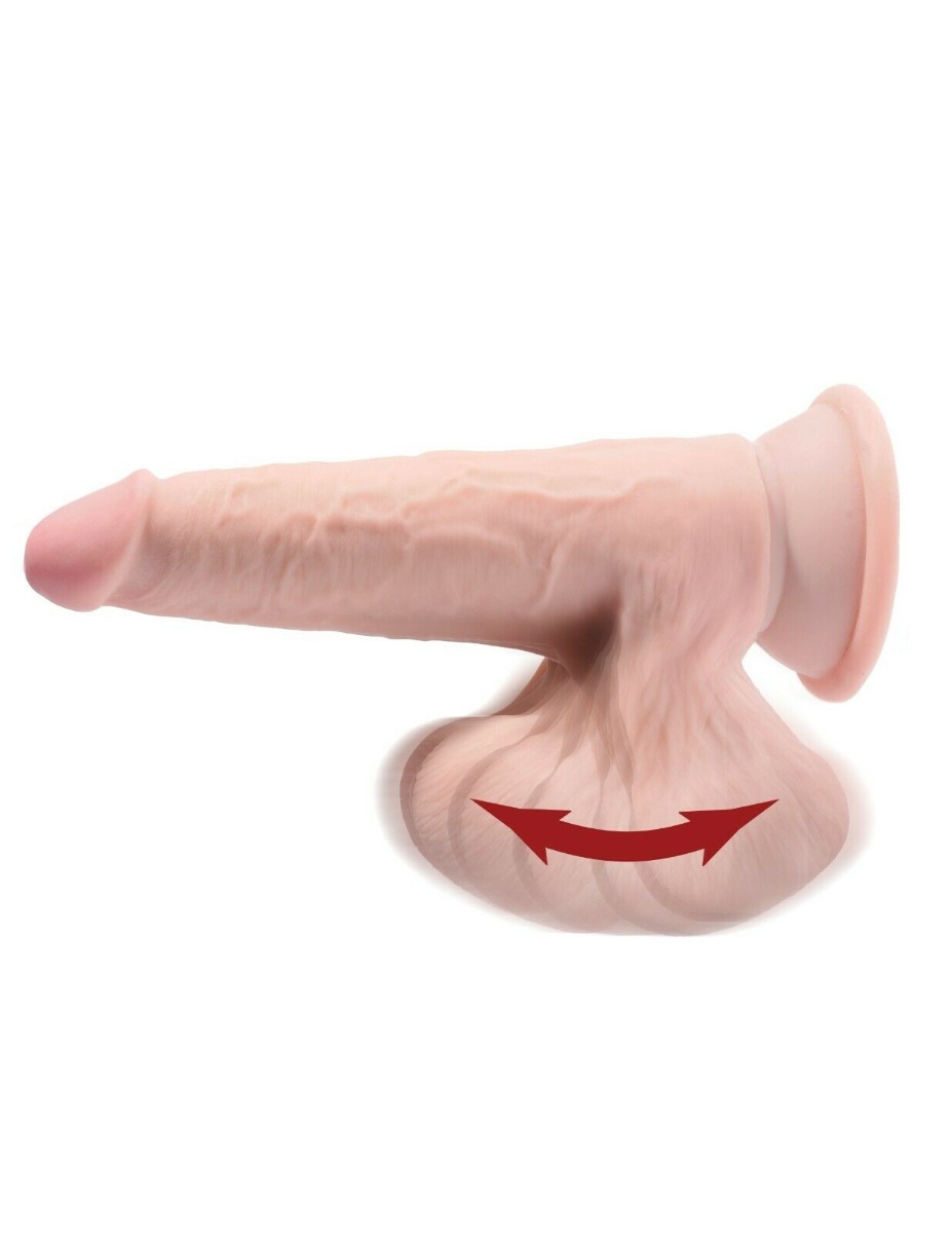 Dildo Realistic King Cock 3D Tripla Densitate Swinging Balls Fanta Flesh 19.5 cm, #2, Erotic24.ro