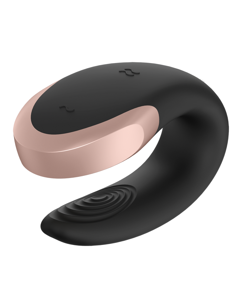 Vibrator Double Love Remote Control Bluetooth Silicon USB Negru Free APP, #6, Erotic24.ro