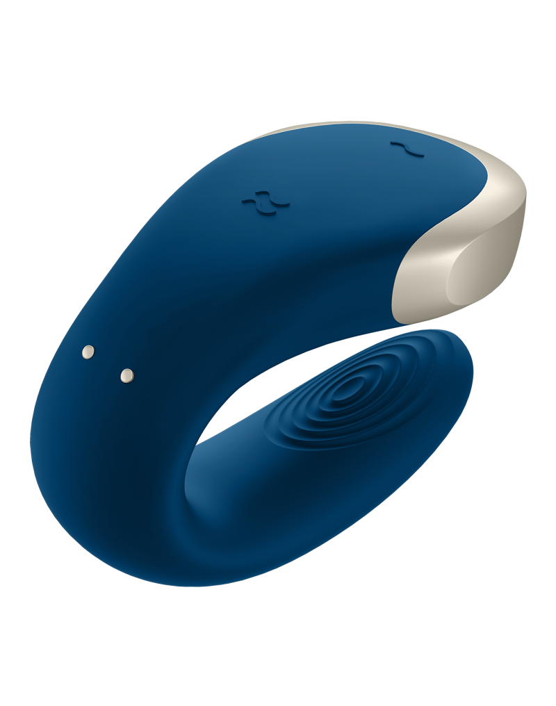 Vibrator Double Love Remote Control Bluetooth Silicon USB Albastru Free APP, Nr. 3, Erotic24.ro