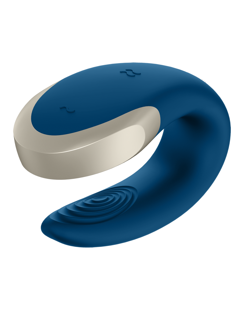 Vibrator Double Love Remote Control Bluetooth Silicon USB Albastru Free APP, Nr. 6, Erotic24.ro