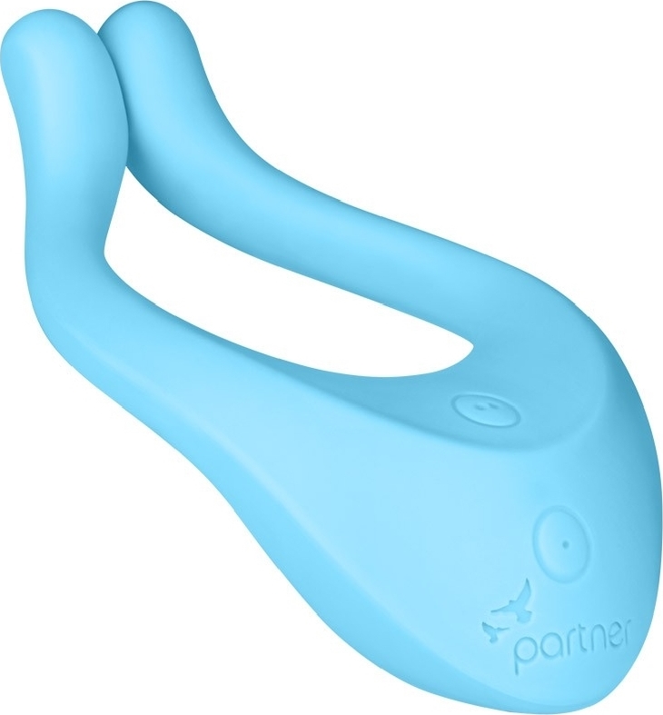 Vibrator Cuplu Multifun1, 100 Combinatii Vibratii , Silicon, USB, Albastru, Nr. 1, Erotic24.ro